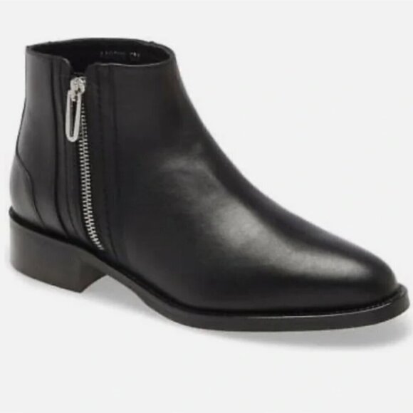 Aquatalia Nadie Black Leather Waterproof Ankle Boot Size 8.5 NEW - Picture 1 of 7